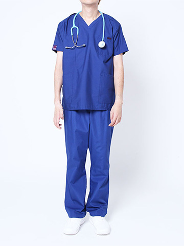 手術着の衣装を着用した写真（ブルー・女性）